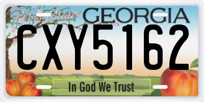 GA license plate CXY5162