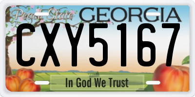GA license plate CXY5167