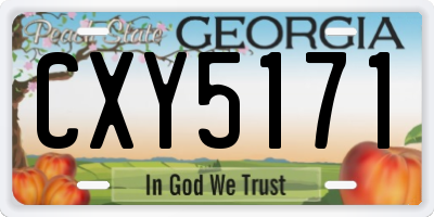 GA license plate CXY5171