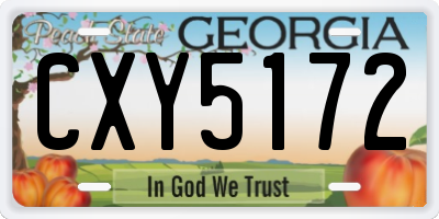 GA license plate CXY5172