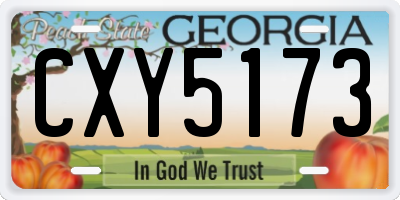 GA license plate CXY5173