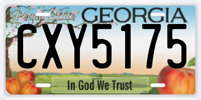 GA license plate CXY5175