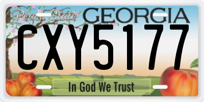 GA license plate CXY5177