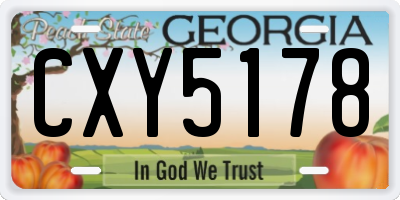 GA license plate CXY5178