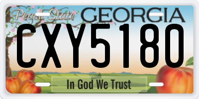 GA license plate CXY5180