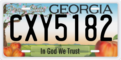 GA license plate CXY5182