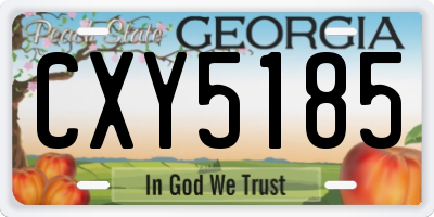 GA license plate CXY5185