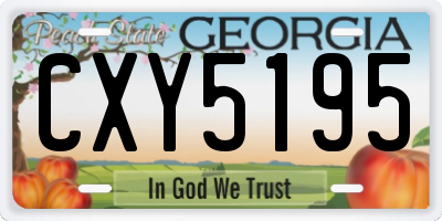 GA license plate CXY5195