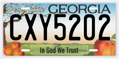 GA license plate CXY5202