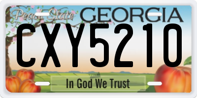 GA license plate CXY5210