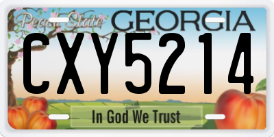 GA license plate CXY5214