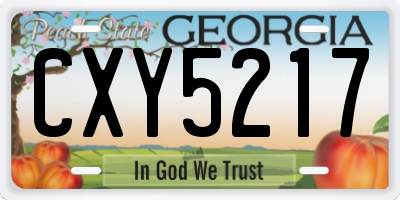 GA license plate CXY5217