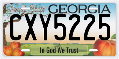 GA license plate CXY5225