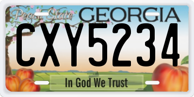 GA license plate CXY5234