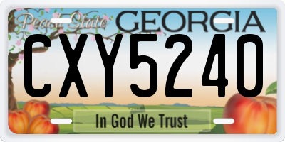 GA license plate CXY5240
