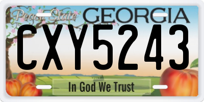 GA license plate CXY5243