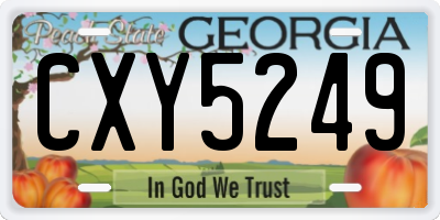 GA license plate CXY5249