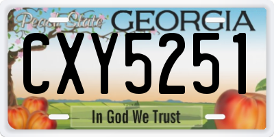 GA license plate CXY5251