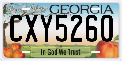 GA license plate CXY5260