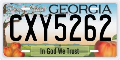 GA license plate CXY5262