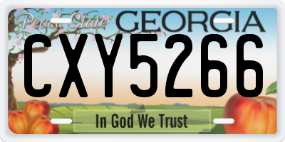 GA license plate CXY5266