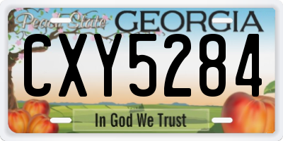 GA license plate CXY5284