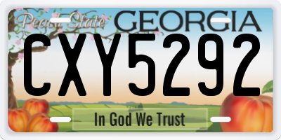 GA license plate CXY5292