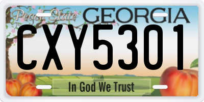 GA license plate CXY5301
