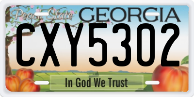 GA license plate CXY5302