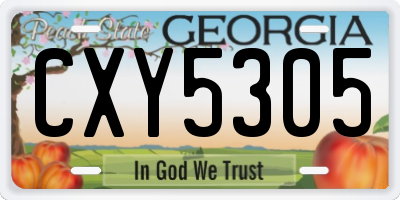 GA license plate CXY5305