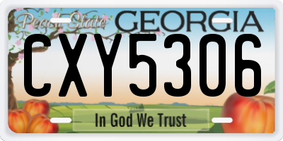 GA license plate CXY5306