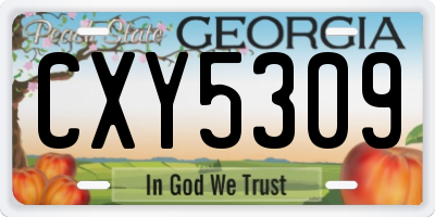 GA license plate CXY5309