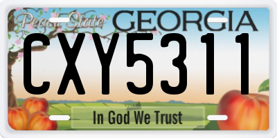 GA license plate CXY5311