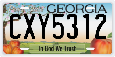 GA license plate CXY5312