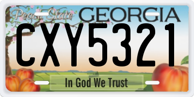 GA license plate CXY5321