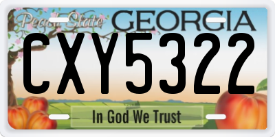 GA license plate CXY5322