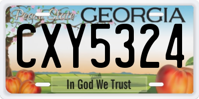 GA license plate CXY5324