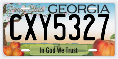 GA license plate CXY5327