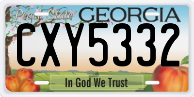 GA license plate CXY5332