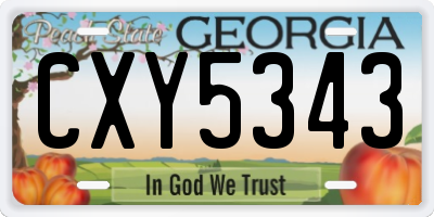 GA license plate CXY5343