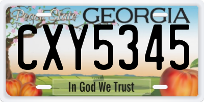 GA license plate CXY5345