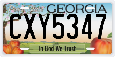 GA license plate CXY5347