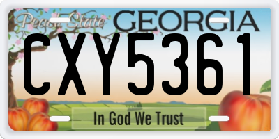 GA license plate CXY5361