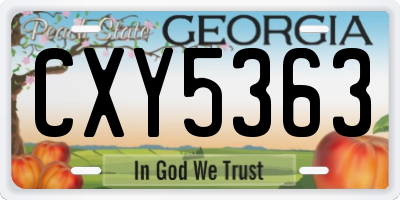 GA license plate CXY5363