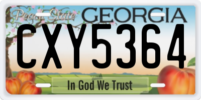 GA license plate CXY5364