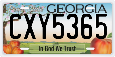 GA license plate CXY5365