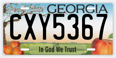 GA license plate CXY5367