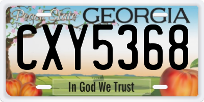 GA license plate CXY5368