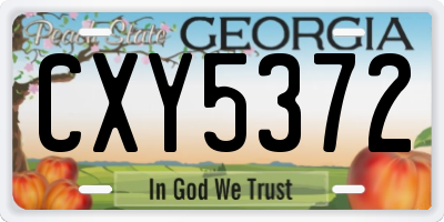GA license plate CXY5372