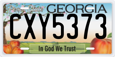 GA license plate CXY5373